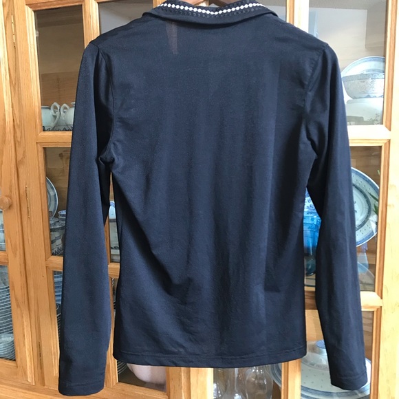 Golfino long sleeved black collared top size 8 - Picture 3 of 7